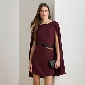 Cape Georgette Cocktail Dress
